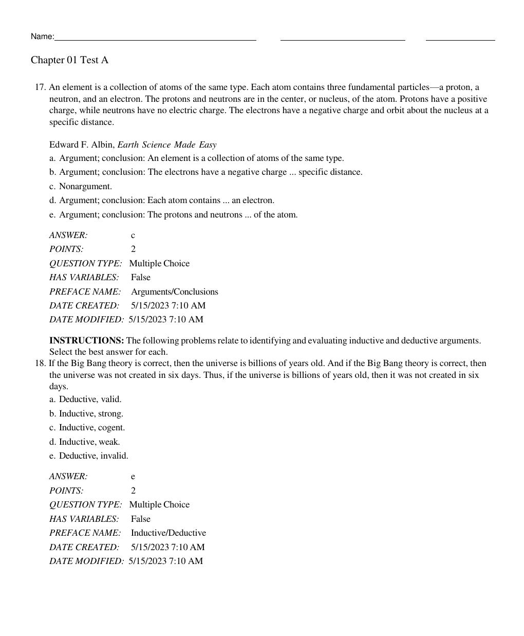 Preview page 9 of Test Bank: A Concise Introduction to Logic 14th Edition By Patrick J. Hurley