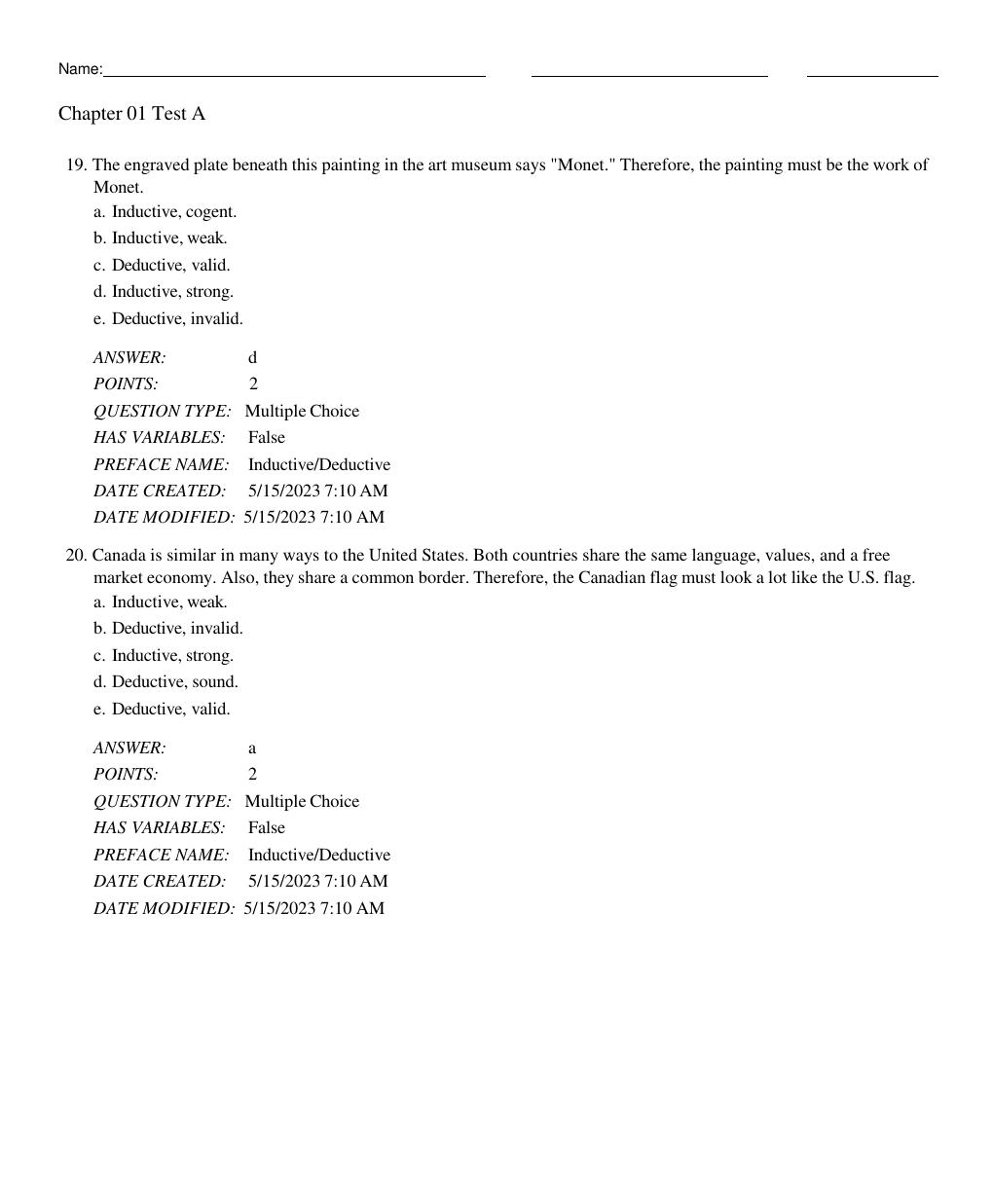 Preview page 10 of Test Bank: A Concise Introduction to Logic 14th Edition By Patrick J. Hurley