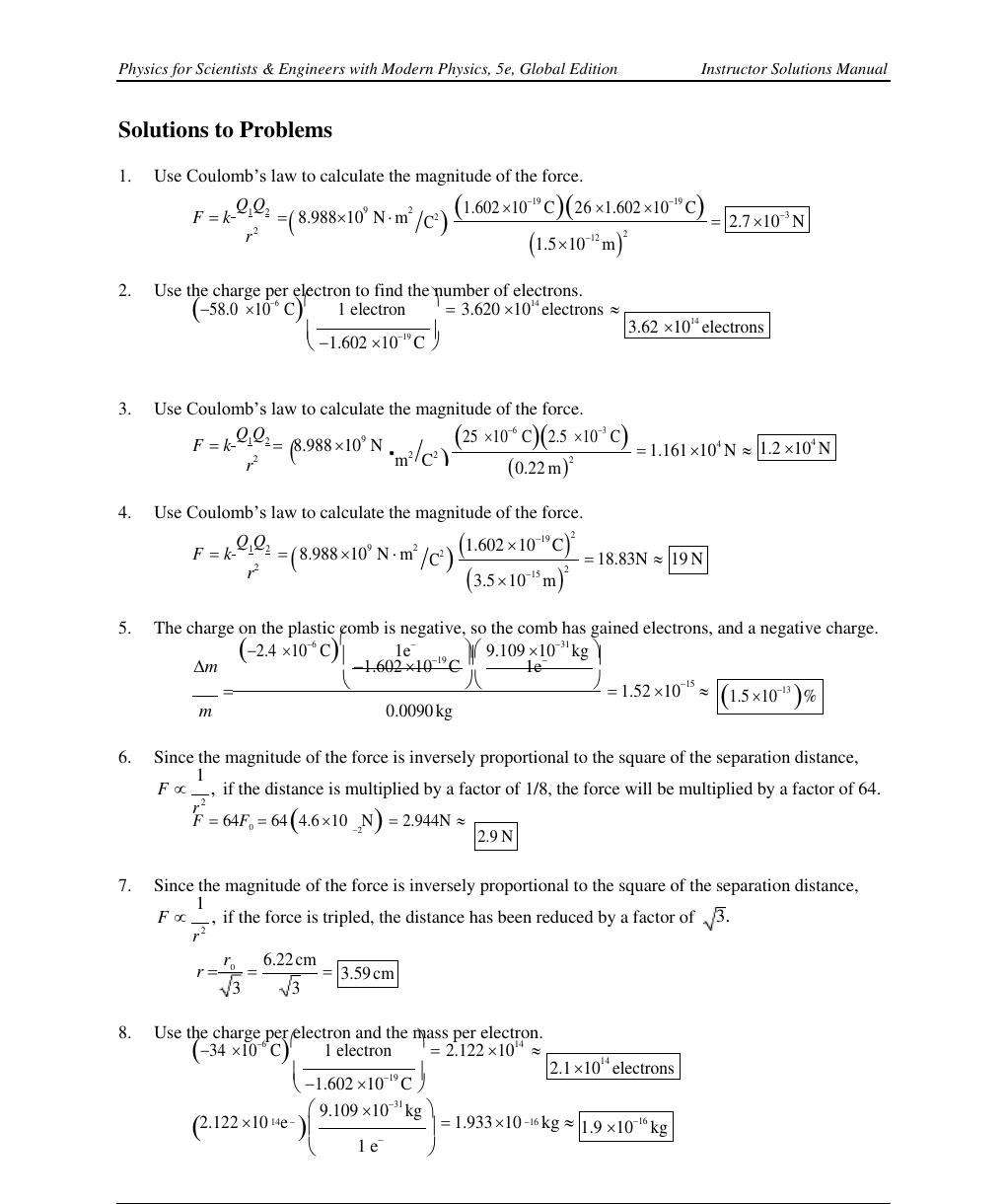 Preview page 8 of Solutions Manual For Physics for Scientists & Engineers with  Modern Physics (Volume 2)5th Edition (Global Edition) By D
