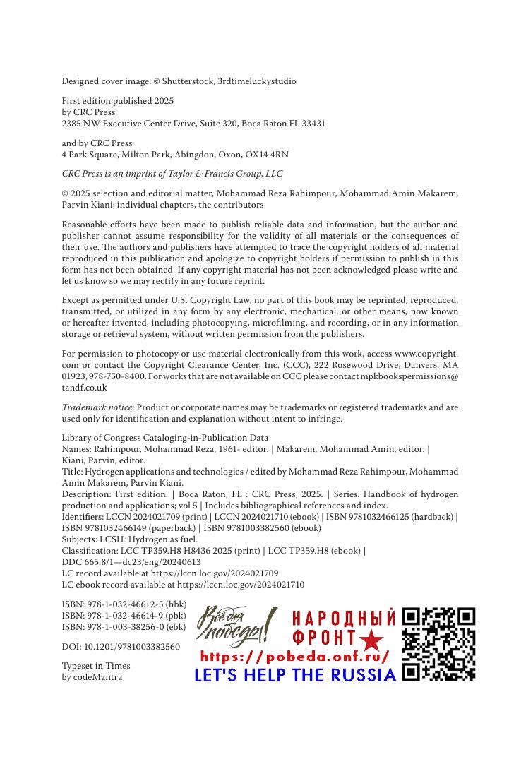 Preview page 4 of eBook  Accessibility symbol Accessibility Information Book  Hydrogen Applications and Technologies 1st Edition By Mohamm