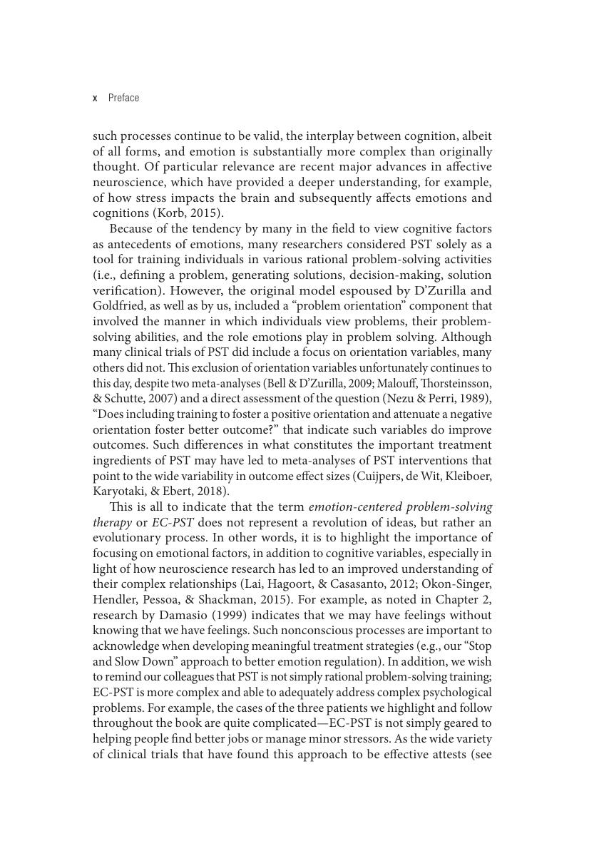 Preview page 10 of Emotion Centered Problem Solving Therapy with Treatment 1st Edition By Arthur Nezu, Christine Maguth Nezu ISBN: 97808261