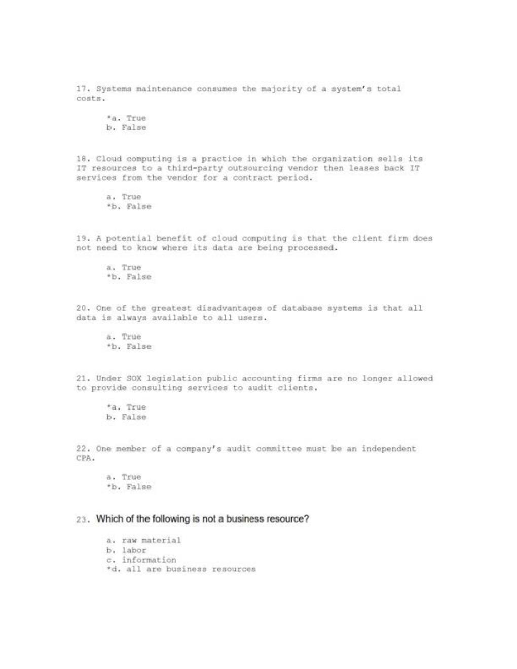Preview page 3 of Test Bank For Accounting Information Systems 10th Edition By James A. Hall