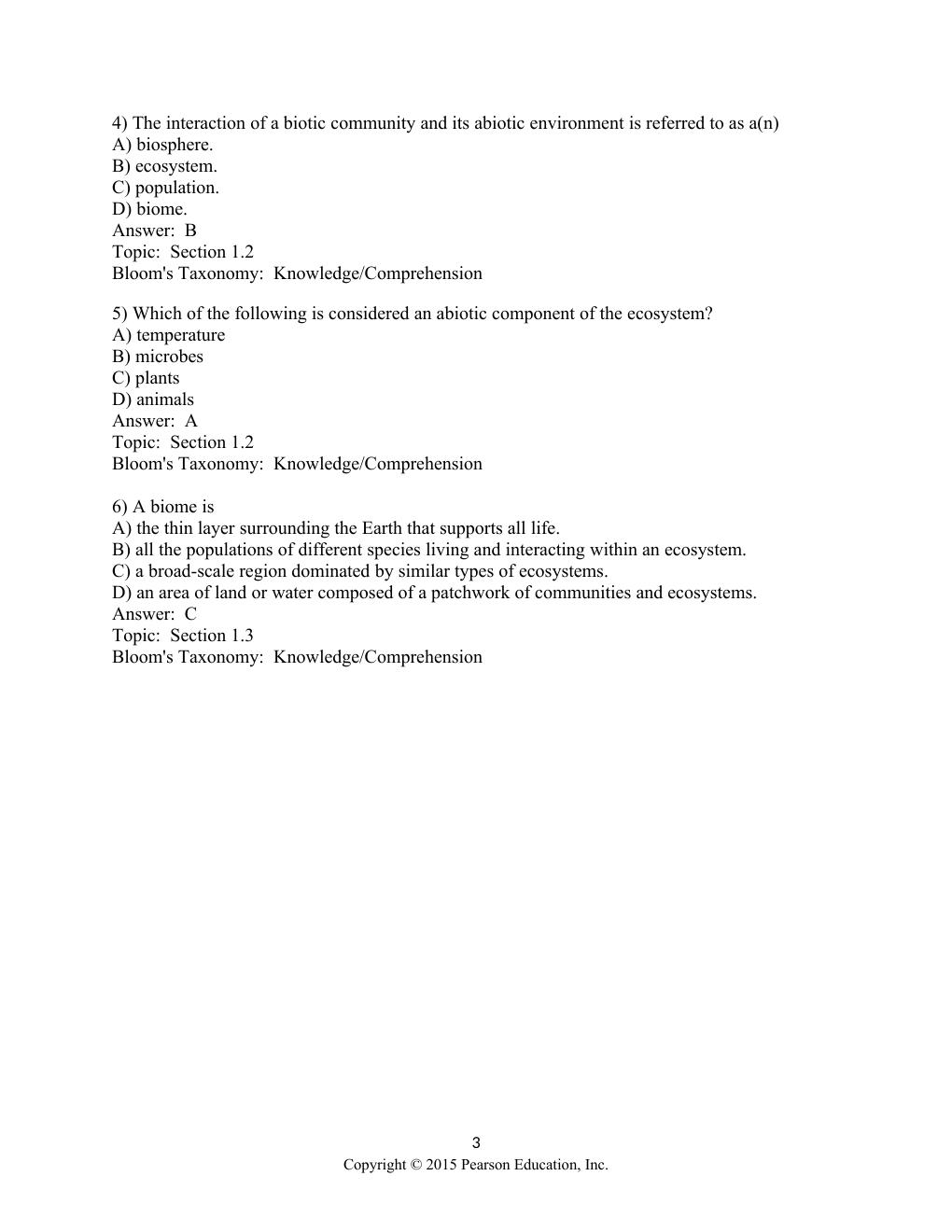 Preview page 3 of Test Bank For Elements of Ecology 9th Edition by Thomas Smith, Robert Smith