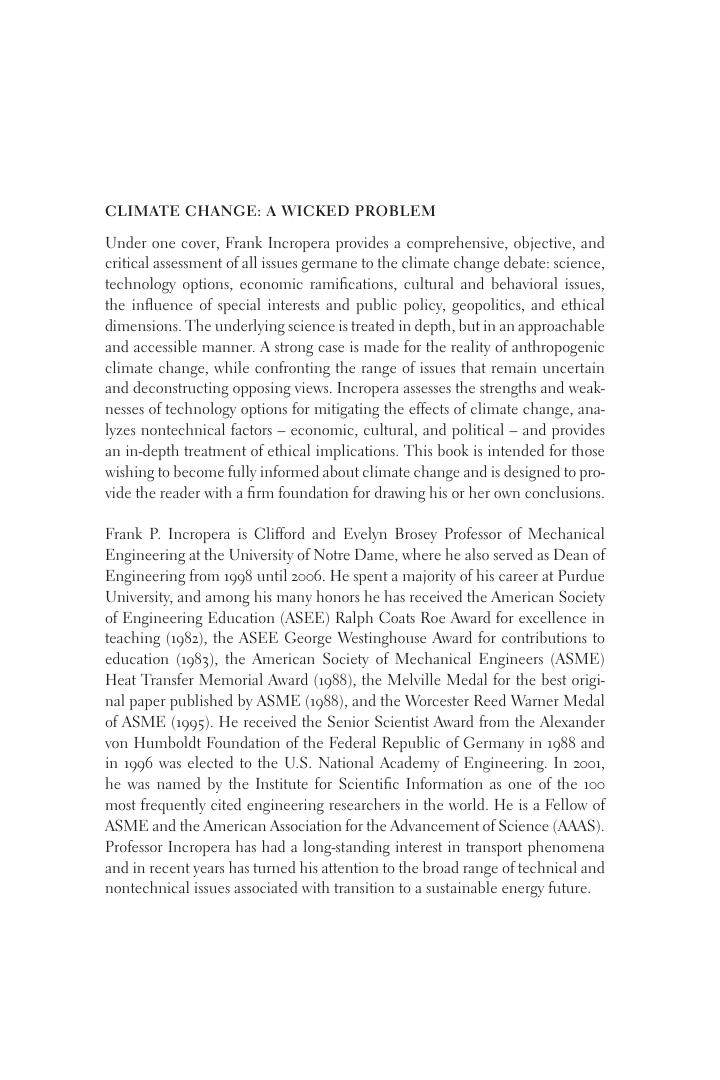 Preview page 3 of Climate Change A Wicked Problem By Frank P. Incropera eBook PDF