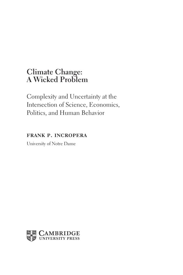 Preview page 5 of Climate Change A Wicked Problem By Frank P. Incropera eBook PDF