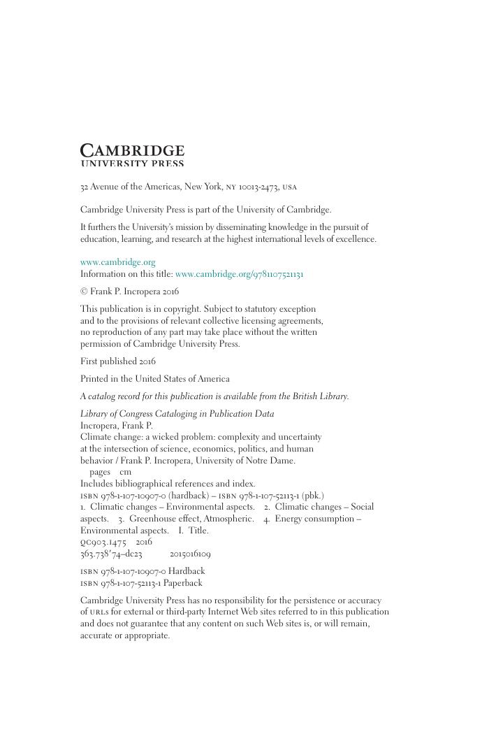 Preview page 6 of Climate Change A Wicked Problem By Frank P. Incropera eBook PDF