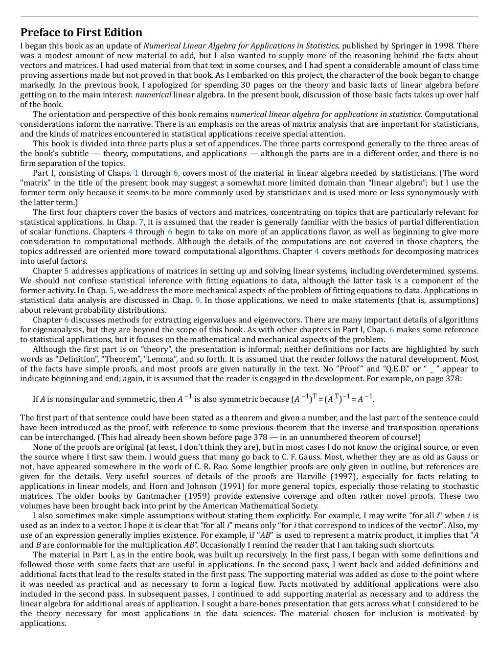Preview page 7 of Matrix Algebra Theory Computations and Applications in Statistics 3rd Edition By James E. Gentle eBook PDF