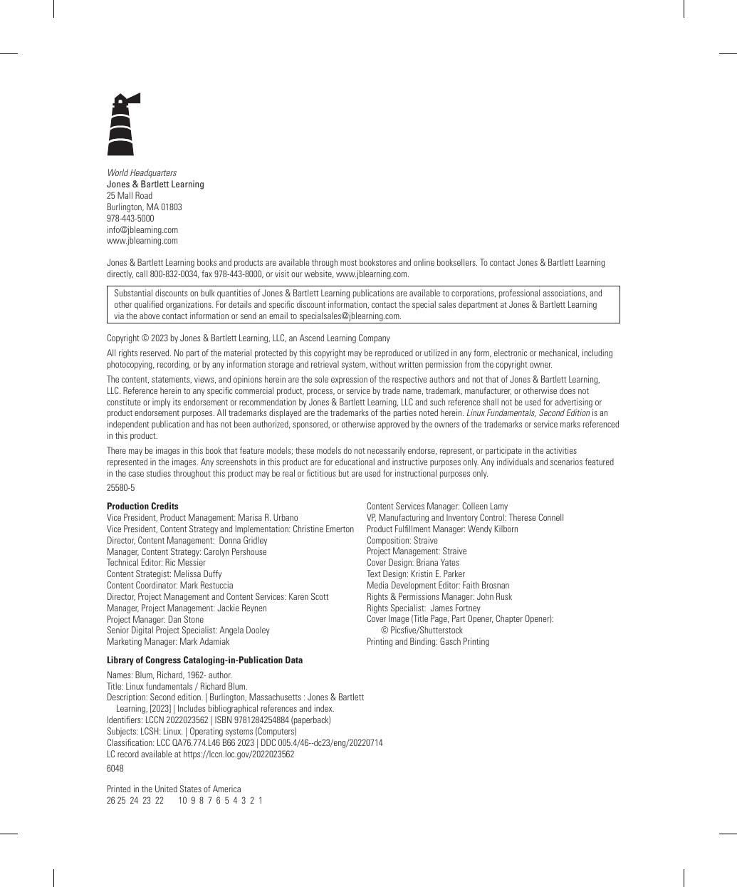 Preview page 4 of Linux Fundamentals 2nd Edition By Richard Blum ISBN: 9781284254884