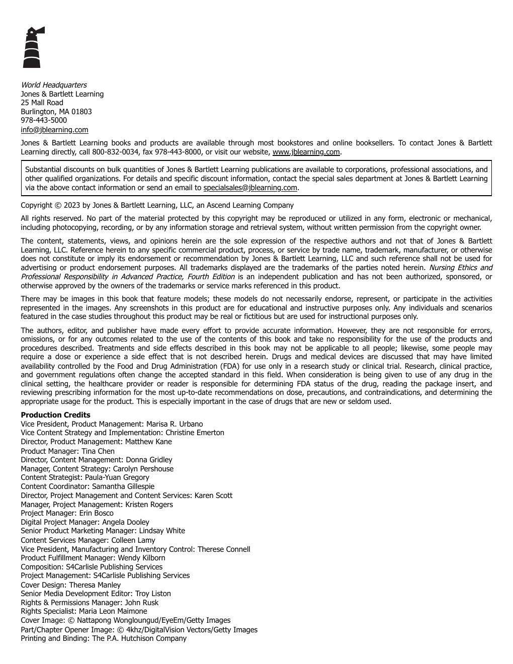 Preview page 5 of Nursing Ethics and Professional Responsibility in Advanced Practice 4th Edition By Pamila Grace, Melissa Uveges ISBN: 97