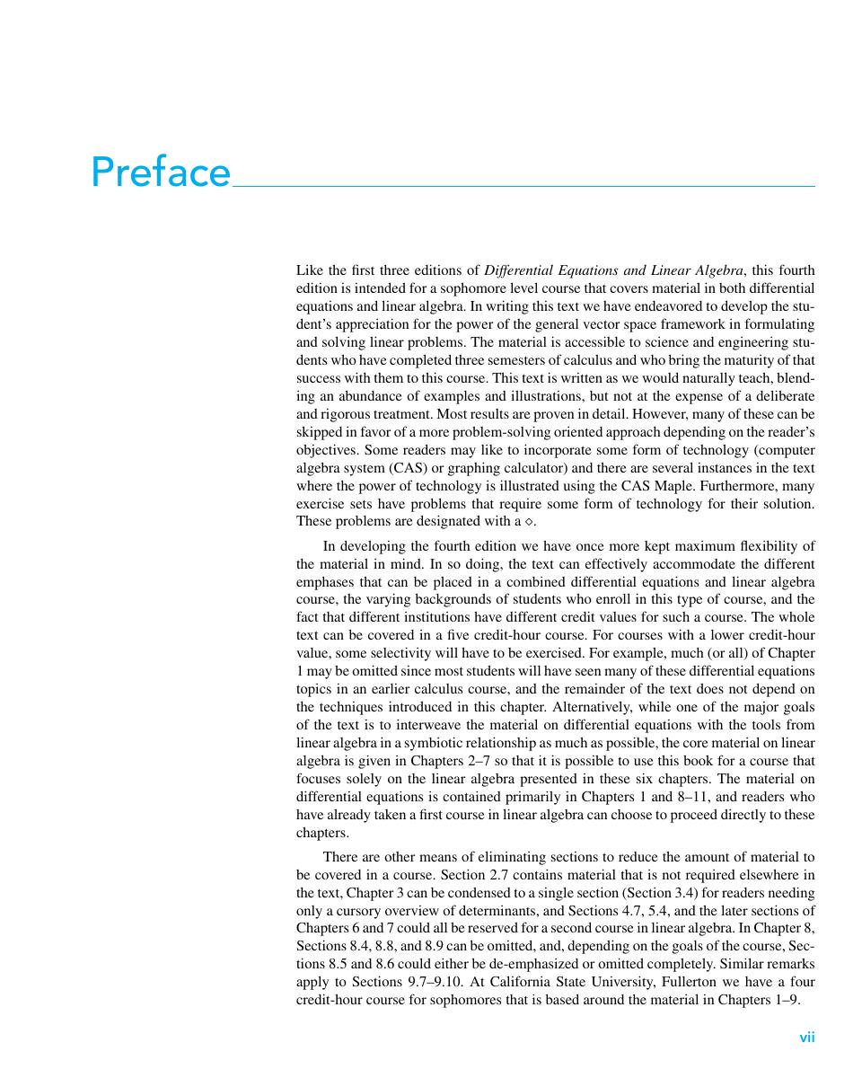 Preview page 8 of eBook  Differential Equations and Linear Algebra 4th Edition By Stephen Goode , Scott Annin