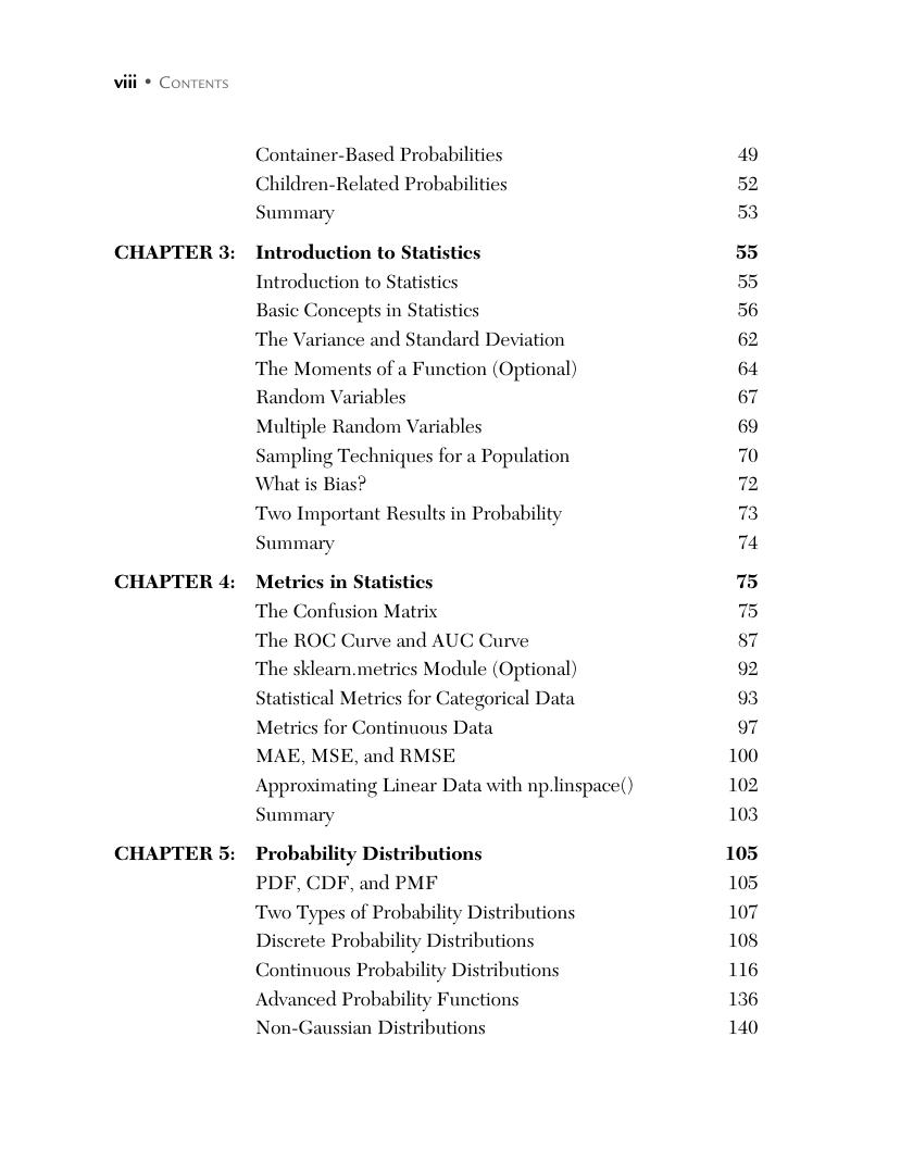 Preview page 9 of Statistics Using Python 1st Edition By Oswald Campesato ISBN: 9781683928805