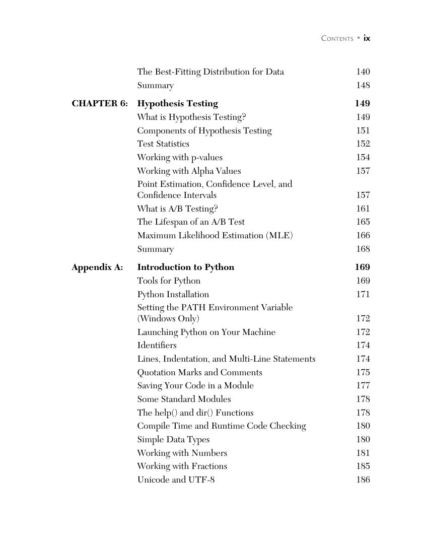 Preview page 10 of Statistics Using Python 1st Edition By Oswald Campesato ISBN: 9781683928805