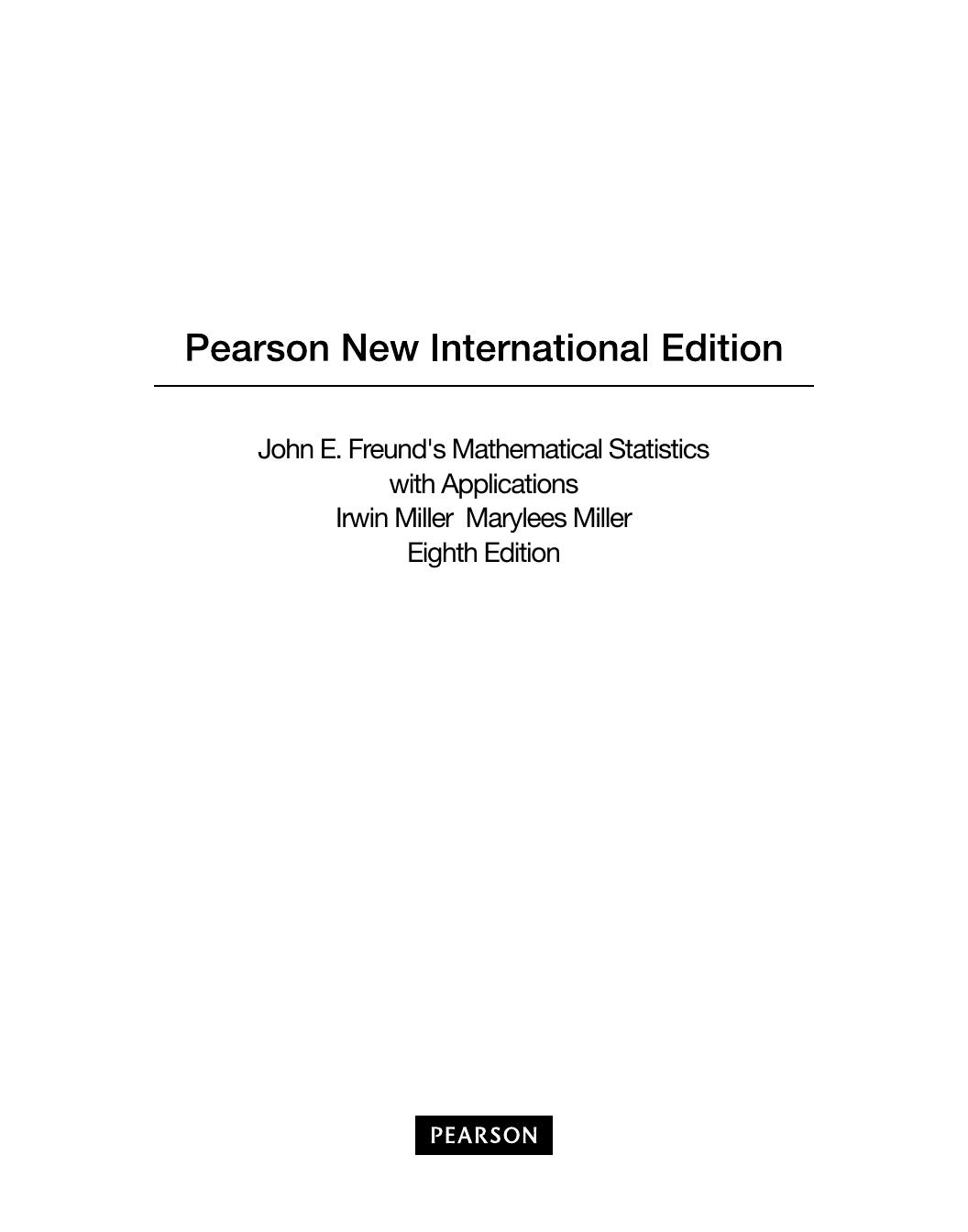 Preview page 2 of eBook  John E. Freund's Mathematical Statistics with Applications   8th Edition By Irwin Miller , Marylees Miller