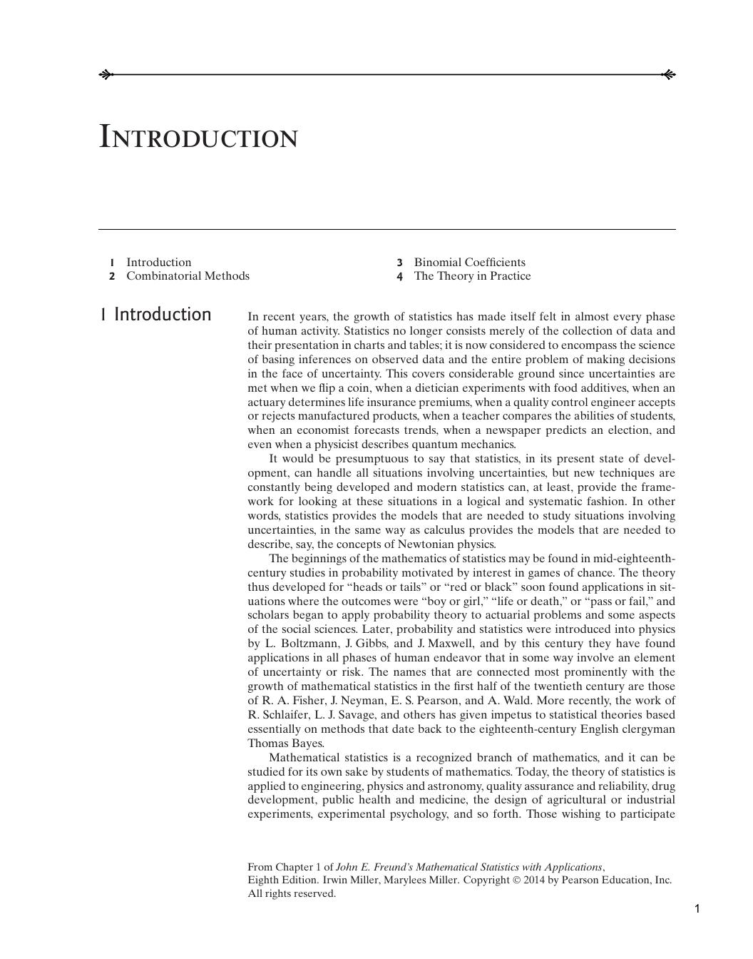 Preview page 6 of eBook  John E. Freund's Mathematical Statistics with Applications   8th Edition By Irwin Miller , Marylees Miller