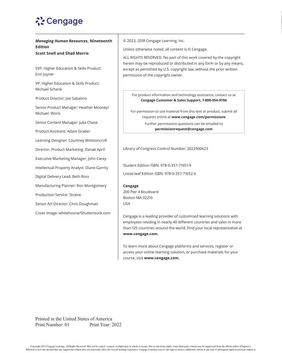 Preview page 4 of eBook  Managing Human Resources 19th Edition By Scott Snell,Shad Morris