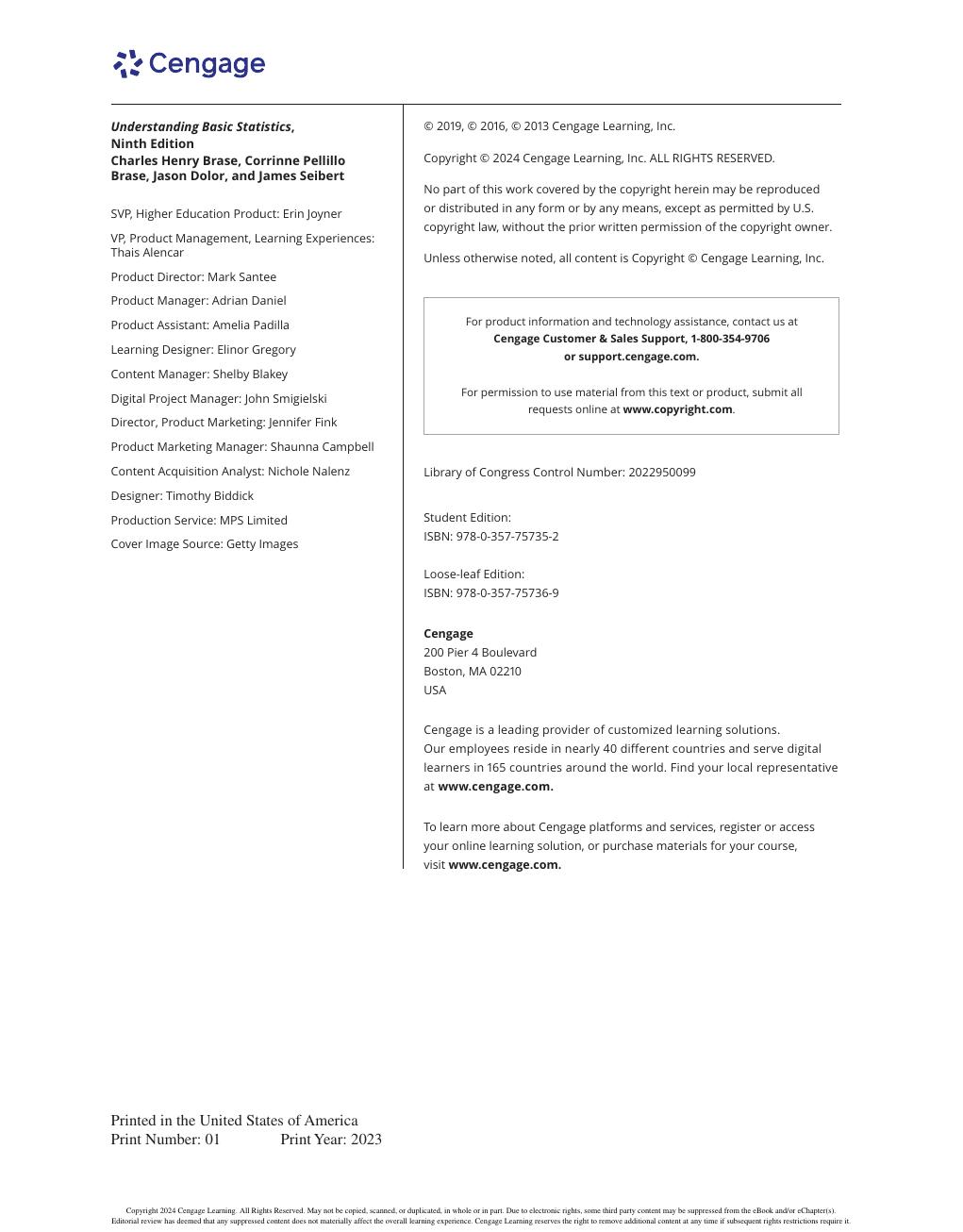 Preview page 10 of Understanding Basic Statistics 9th Edition By Charles Henry Brase, Corrinne Pellillo Brase, Jason Dolor, James Seibert I