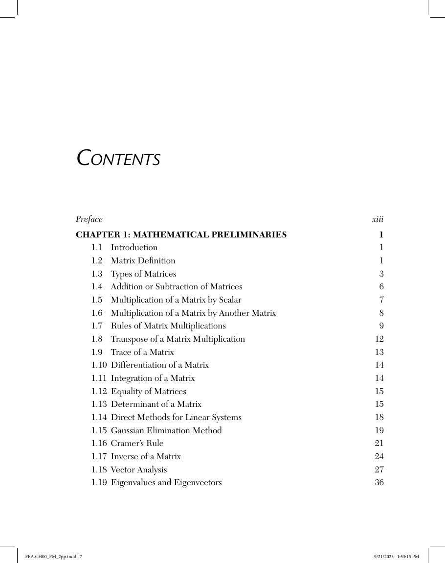 Preview page 7 of Finite Element Analysis 2nd Edition By Sarhan M. Musa