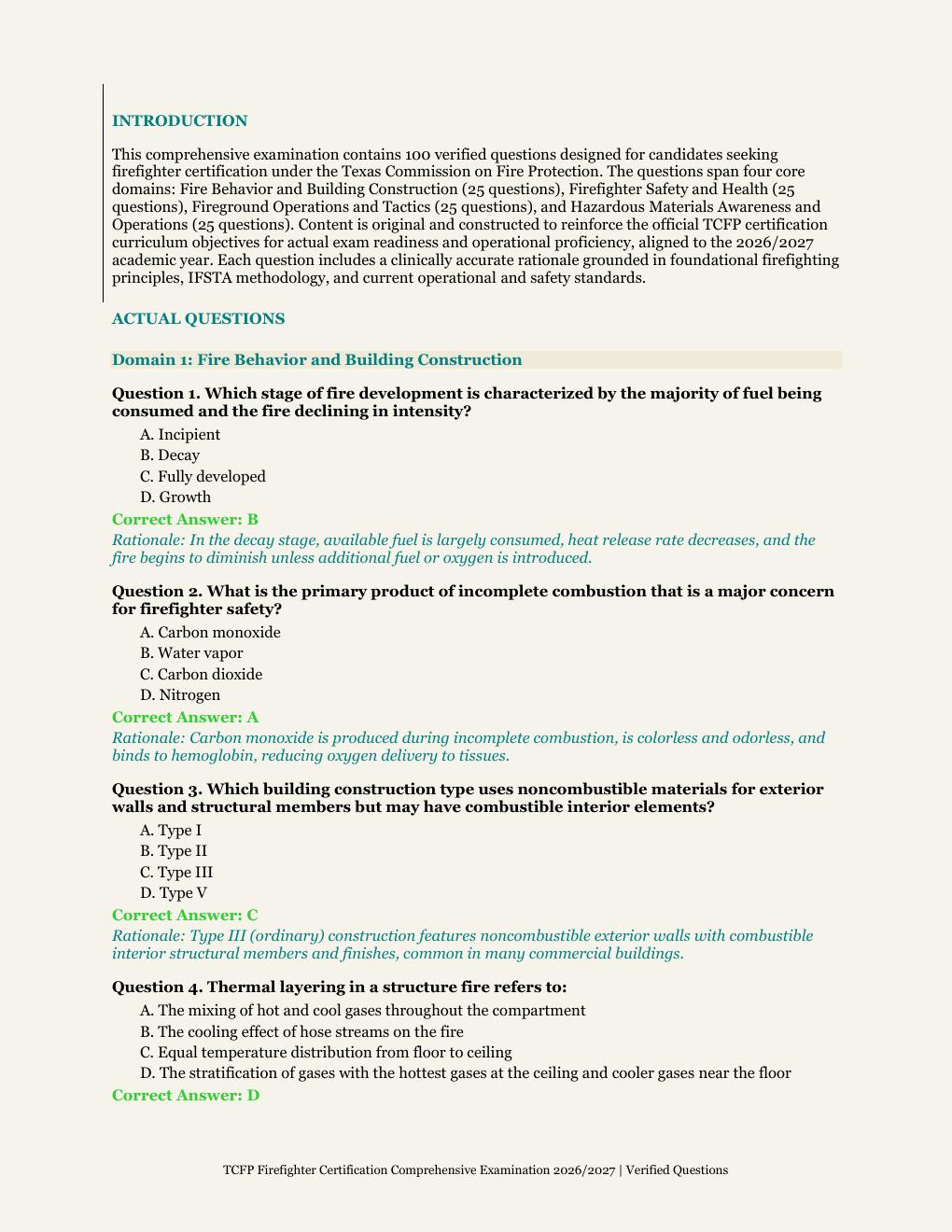 Preview page 2 of TCFP Firefighter Certification | Texas Commission on Fire Protection | Academic Year 2026/2027 | Comprehensive Certifica