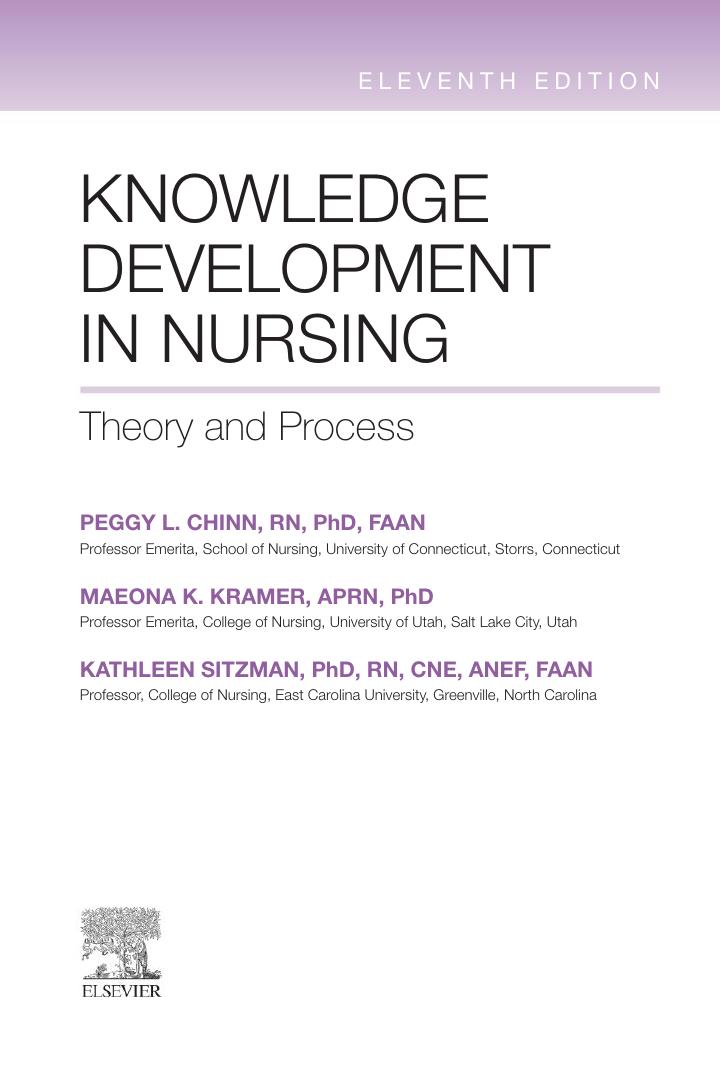 Preview page 3 of Knowledge Development in Nursing Theory and Process 11th Edition By Peggy Chinn, Maeona Kramer, Kathleen Sitzman