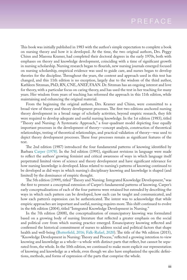 Preview page 5 of Knowledge Development in Nursing Theory and Process 11th Edition By Peggy Chinn, Maeona Kramer, Kathleen Sitzman