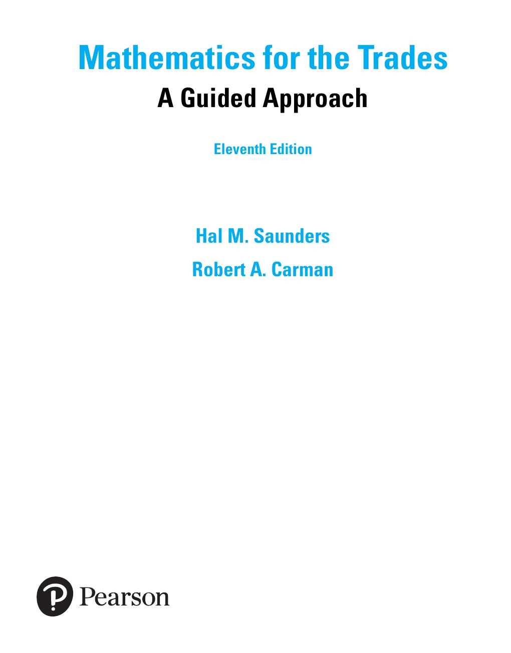 Preview page 2 of Mathematics for the Trades A Guided Approach 11th Edition By Hal Saunders