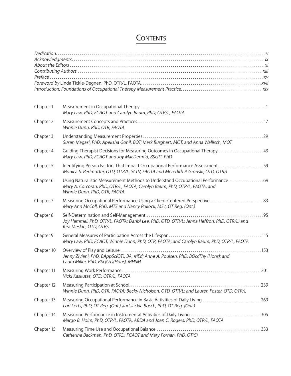 Preview page 8 of Measuring Occupational Performance Supporting Best Practice in Occupational Therapy 3rd Edition By Mary Law; Carolyn M.