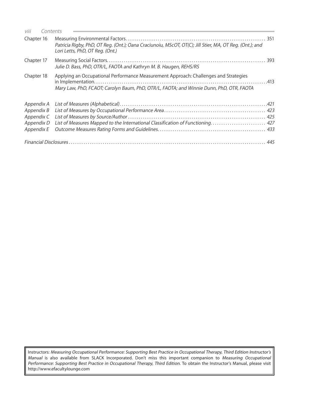 Preview page 9 of Measuring Occupational Performance Supporting Best Practice in Occupational Therapy 3rd Edition By Mary Law; Carolyn M.