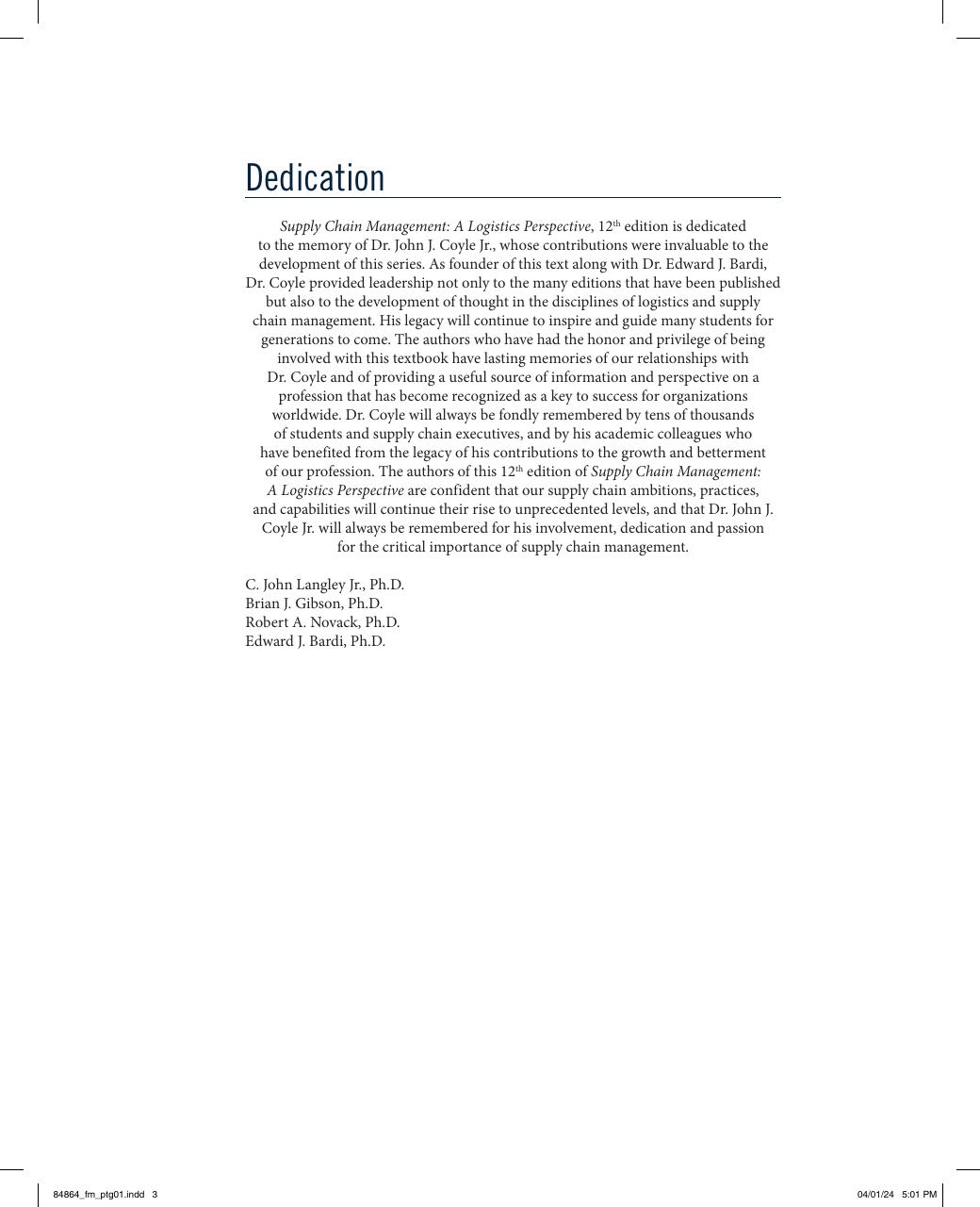 Preview page 4 of Supply Chain Management A Logistics Perspective 12th Edition By John Langley, Robert Novack