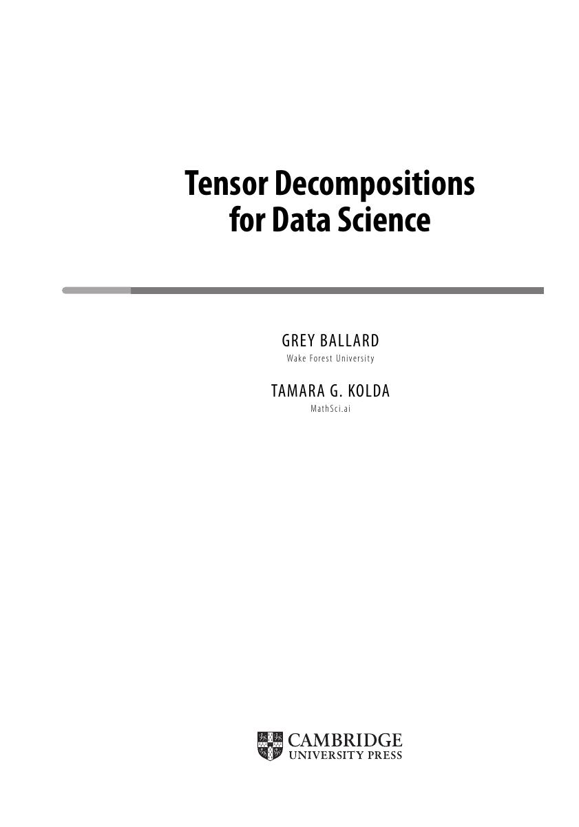 Preview page 4 of Tensor Decompositions for Data Science 1st Edition By Grey Ballard; Tamara G. Kolda