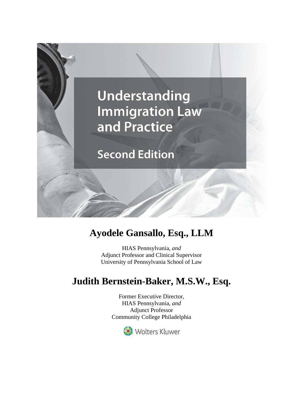 Preview page 3 of Understanding Immigration Law and Practice, 2nd Edition By  Ayodele Gansallo, Judith Bernstein-Baker