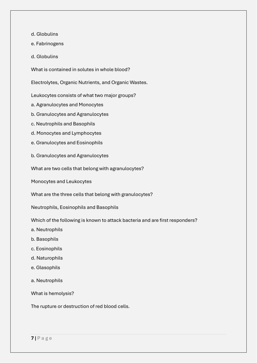 Preview page 7 of PHYS 261 PHYSIOLOGY MIDTERM EXAM