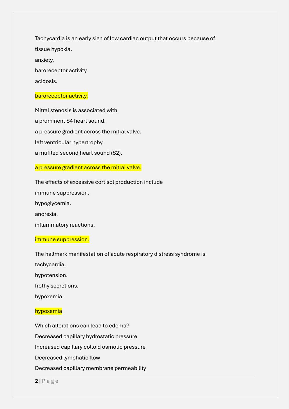 Preview page 2 of PATHO 370 MIDTERM PREP EXAM/WCU PATH  370 PATHOPHYSIOLOGY MIDTERM/PATH 370  MIDTERM EXAM