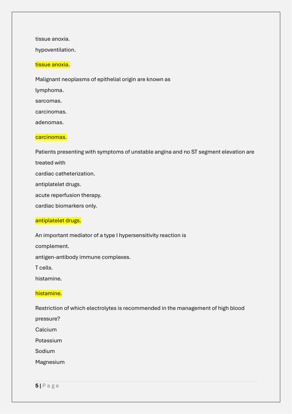 Preview page 5 of PATHO 370 MIDTERM PREP EXAM/WCU PATH  370 PATHOPHYSIOLOGY MIDTERM/PATH 370  MIDTERM EXAM