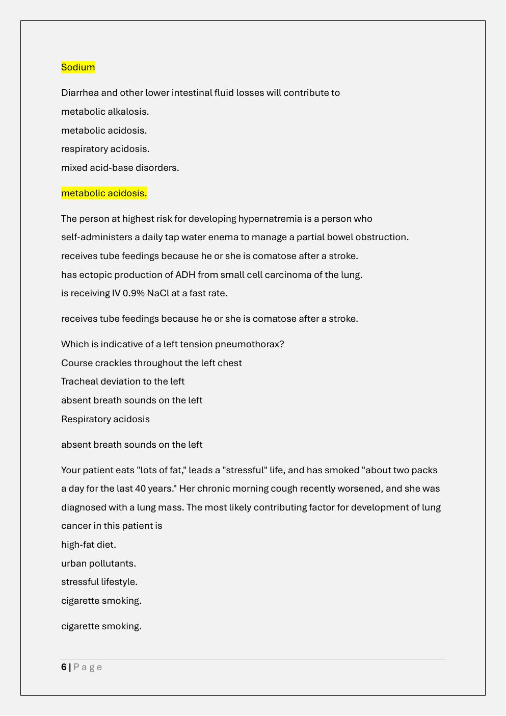 Preview page 6 of PATHO 370 MIDTERM PREP EXAM/WCU PATH  370 PATHOPHYSIOLOGY MIDTERM/PATH 370  MIDTERM EXAM
