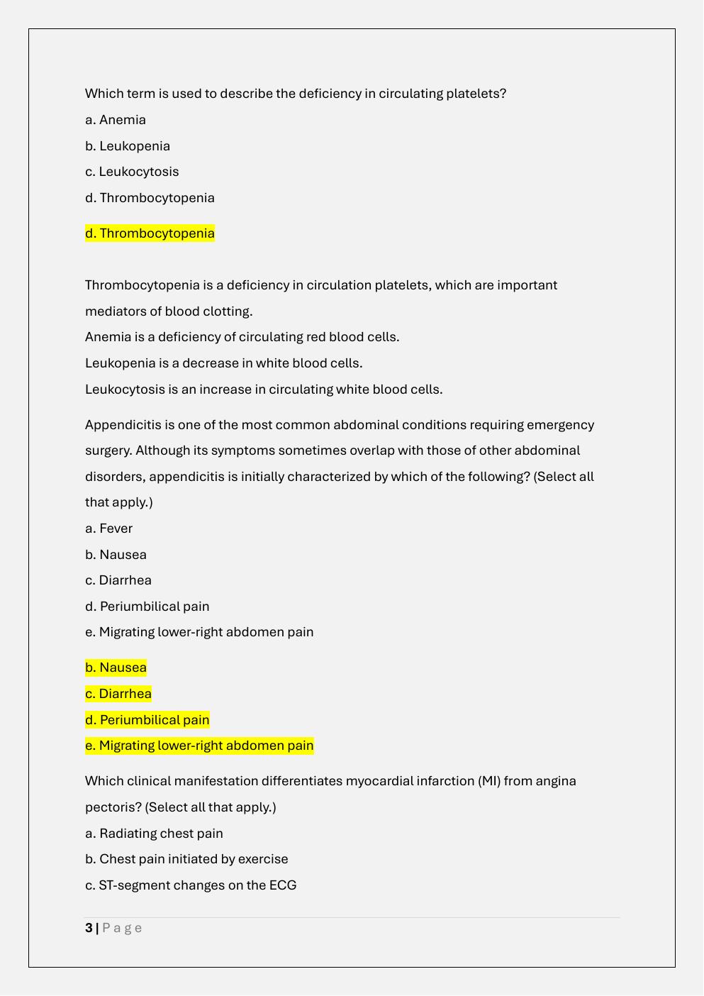 Preview page 3 of WCU PATHOPHYSIOLOGY PATH 370 FINAL  EXAM PREP TEST BANK 1 / PATH 370  PATHOPHYSIOLOGY FINAL EXAM