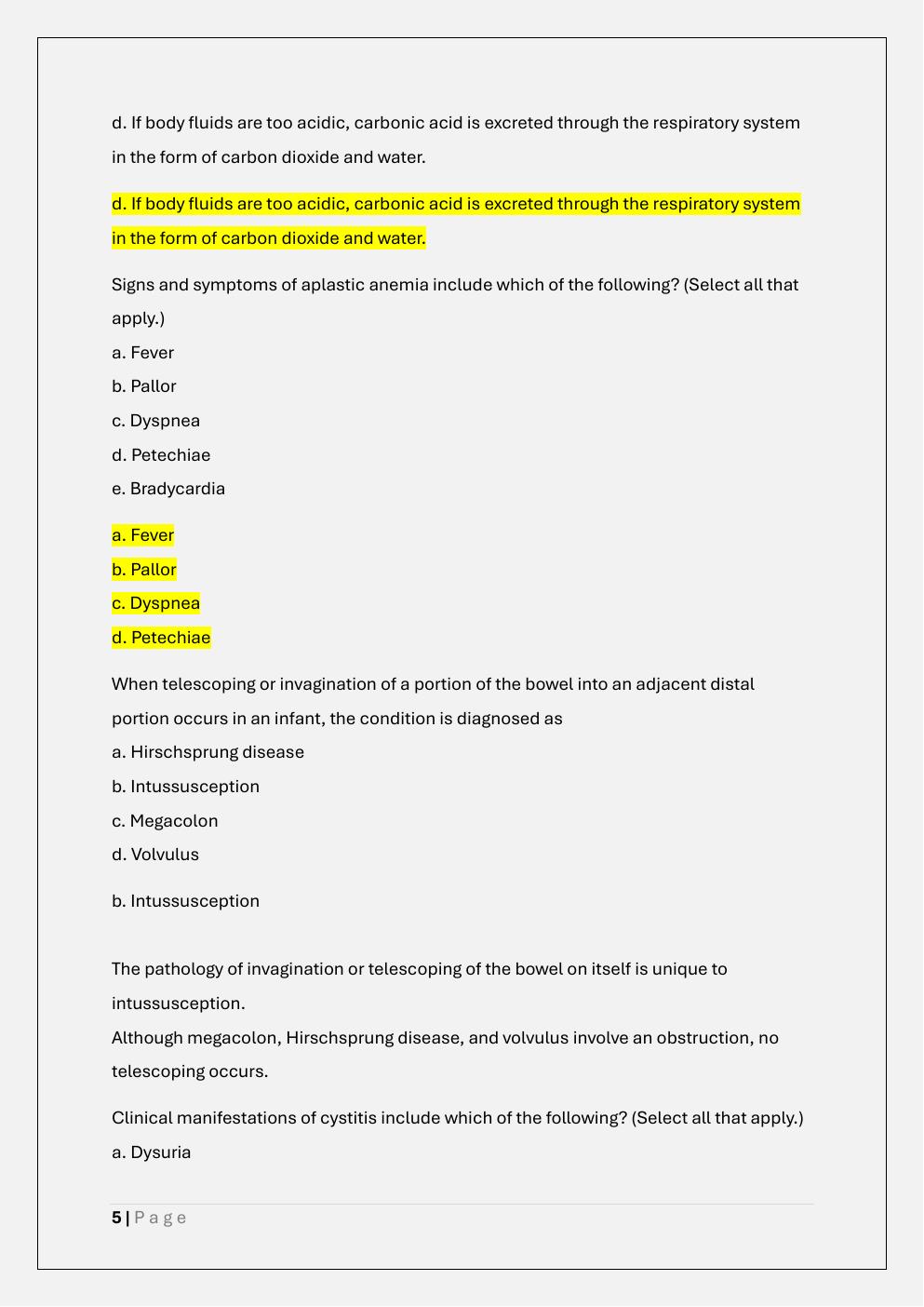 Preview page 5 of WCU PATHOPHYSIOLOGY PATH 370 FINAL  EXAM PREP TEST BANK 1 / PATH 370  PATHOPHYSIOLOGY FINAL EXAM