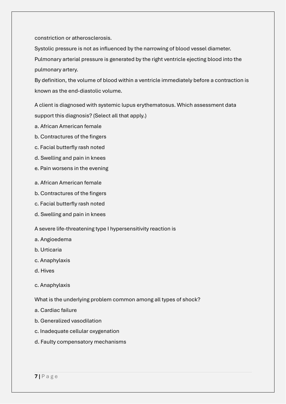 Preview page 7 of WCU PATHOPHYSIOLOGY PATH 370 FINAL  EXAM PREP TEST BANK 1 / PATH 370  PATHOPHYSIOLOGY FINAL EXAM