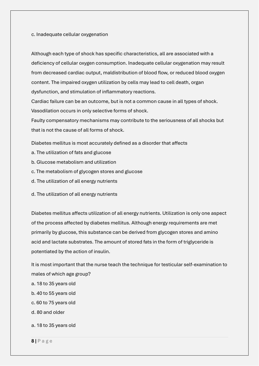 Preview page 8 of WCU PATHOPHYSIOLOGY PATH 370 FINAL  EXAM PREP TEST BANK 1 / PATH 370  PATHOPHYSIOLOGY FINAL EXAM