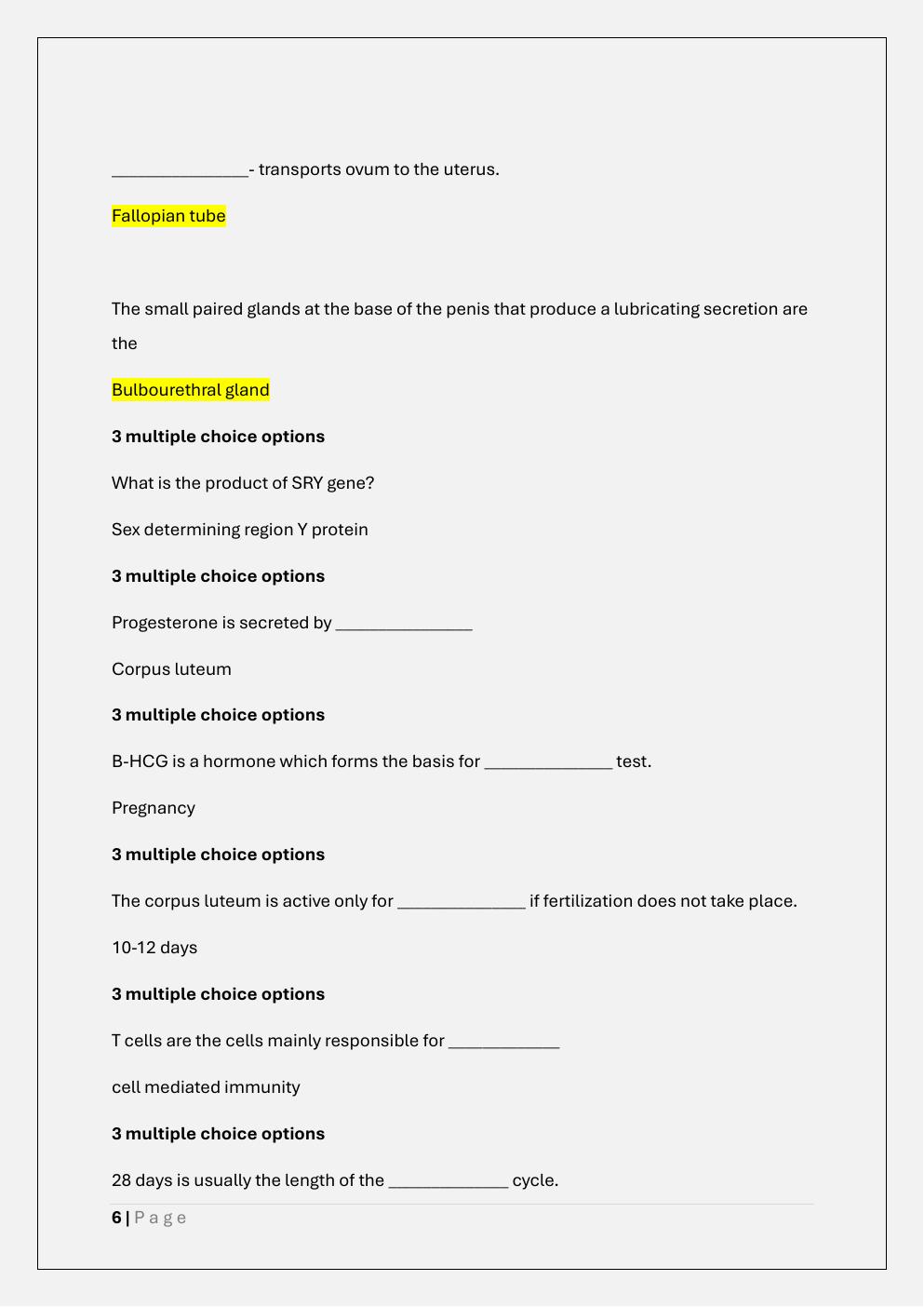 Preview page 6 of PHYS 261 PHYSIOLOGY FINAL EXAM/PHYS  261 FINAL EXAM