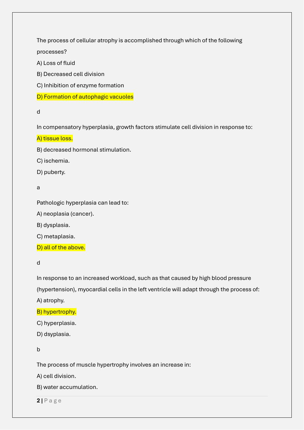 Preview page 2 of NURS 611 ADVANCED PATHOPHYSIOLOGY  EXAM 1 PREP /NURS 611 EXAM 1