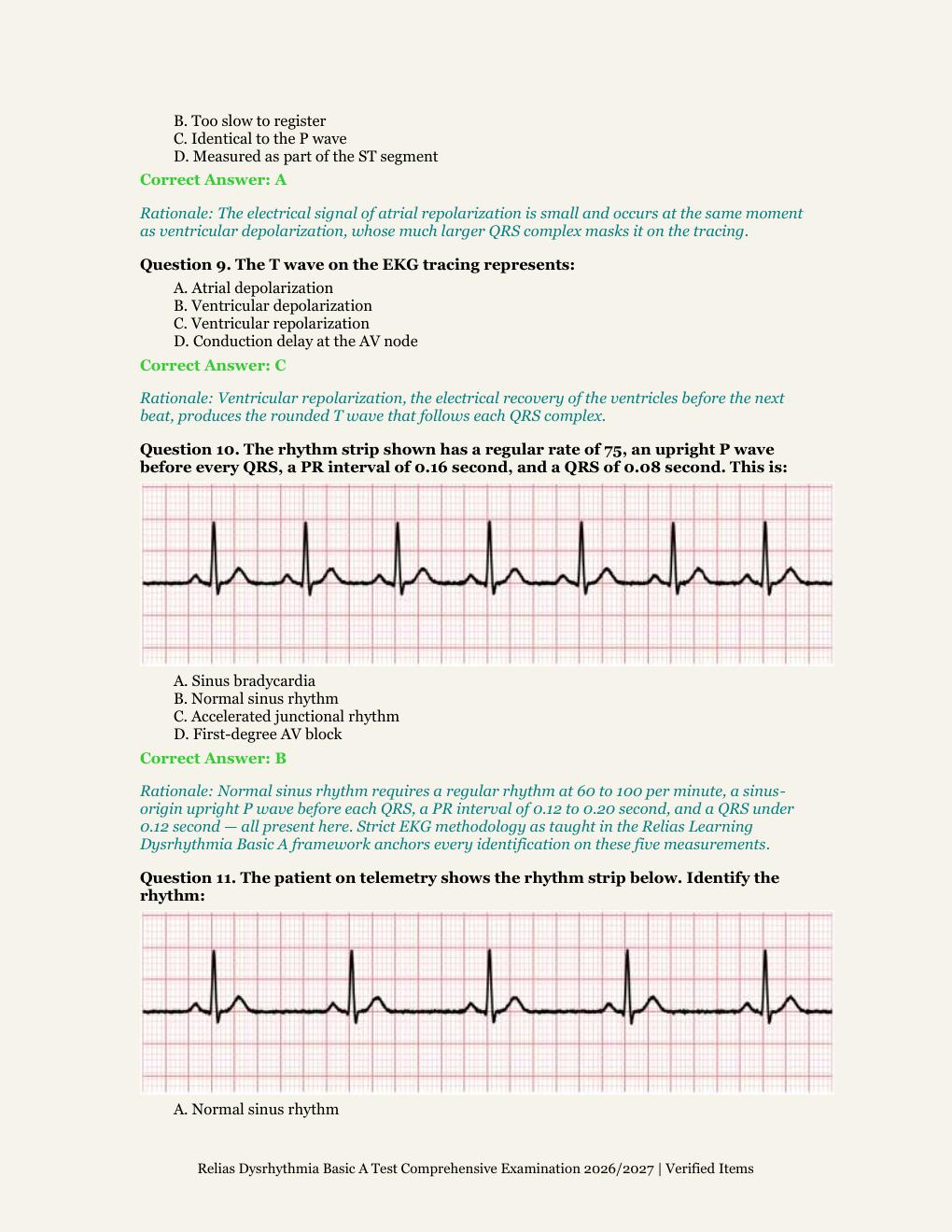 Preview page 4 of Relias Dysrhythmia Basic A Test | Relias Learning | Academic Year 2026/2027 | Comprehensive Competency Examination | 55