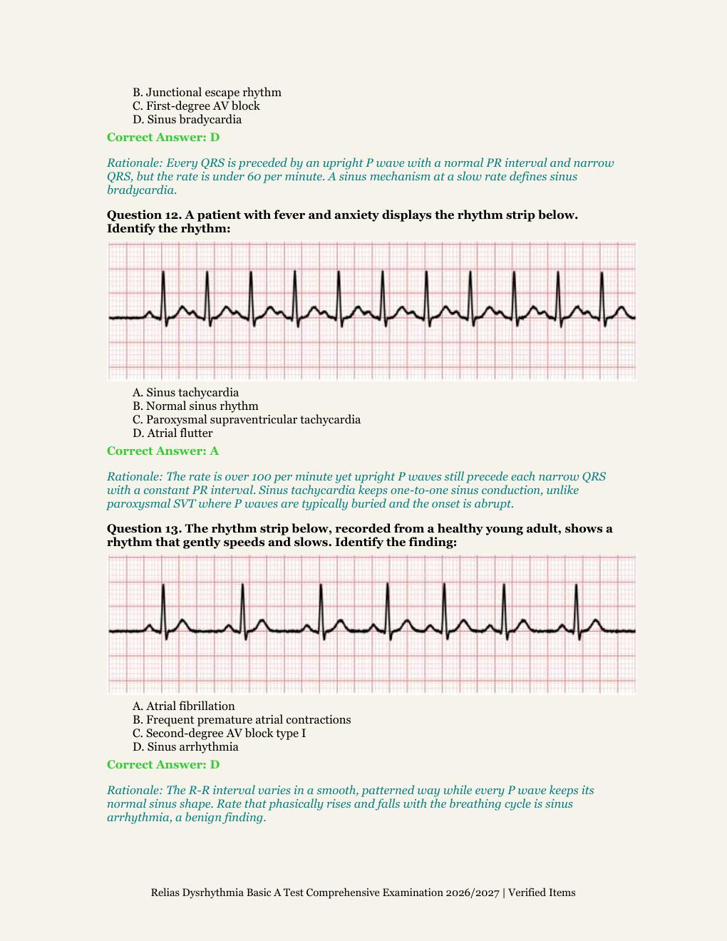Preview page 5 of Relias Dysrhythmia Basic A Test | Relias Learning | Academic Year 2026/2027 | Comprehensive Competency Examination | 55