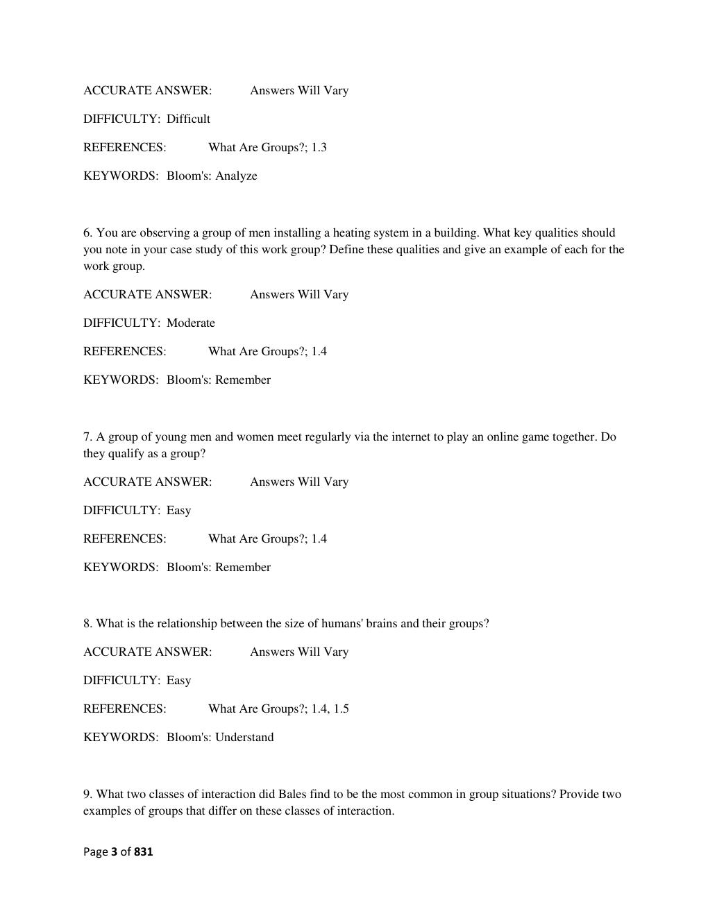 Preview page 3 of Test Bank for Group Dynamics 7th Edition, by Donelson Forsyth All Chapters A+