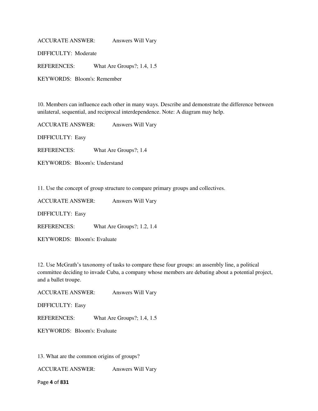 Preview page 4 of Test Bank for Group Dynamics 7th Edition, by Donelson Forsyth All Chapters A+