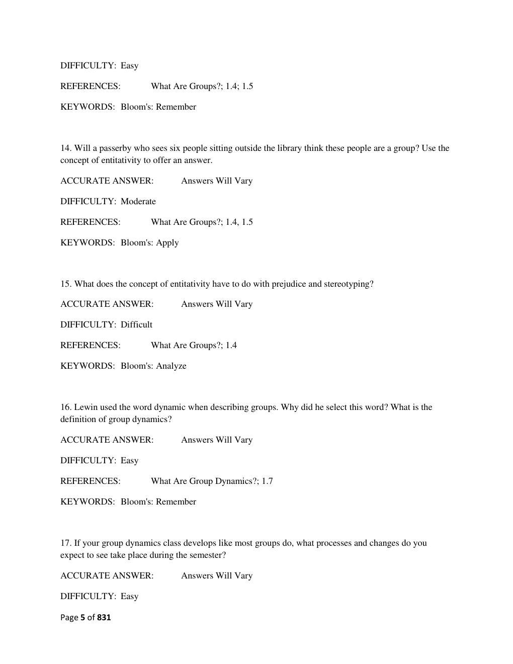Preview page 5 of Test Bank for Group Dynamics 7th Edition, by Donelson Forsyth All Chapters A+