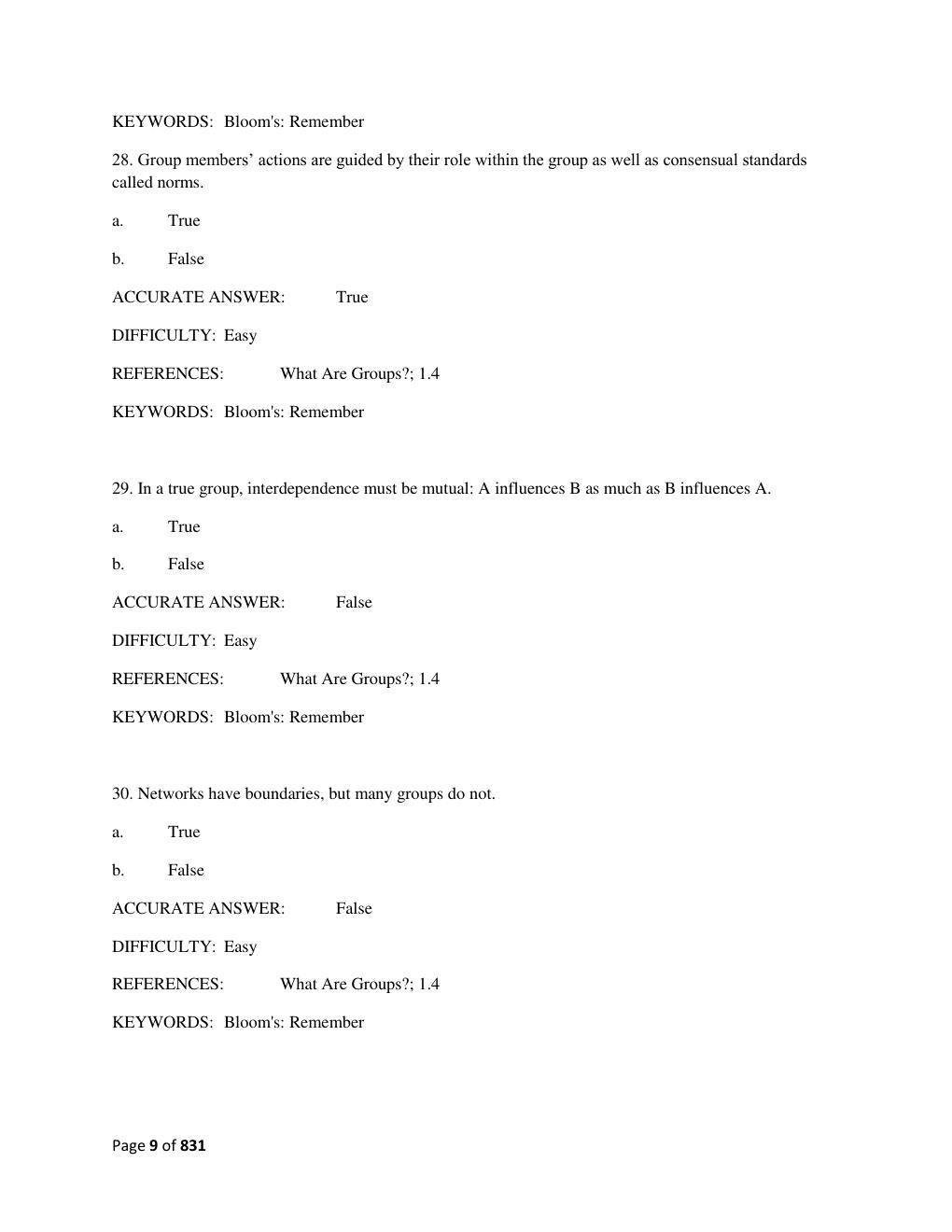 Preview page 9 of Test Bank for Group Dynamics 7th Edition, by Donelson Forsyth All Chapters A+