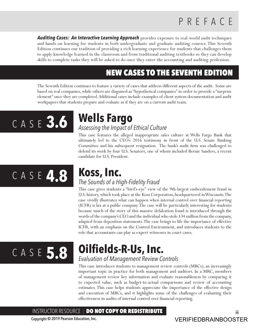 Preview page 3 of Solution Manual for Auditing Cases: An Interactive Learning Approach, 7th Edition By Mark S. Beasley, Frank A. Buckless,