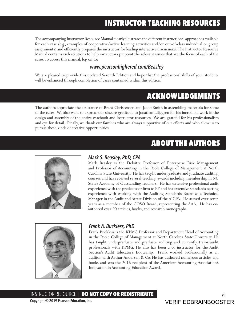 Preview page 7 of Solution Manual for Auditing Cases: An Interactive Learning Approach, 7th Edition By Mark S. Beasley, Frank A. Buckless,
