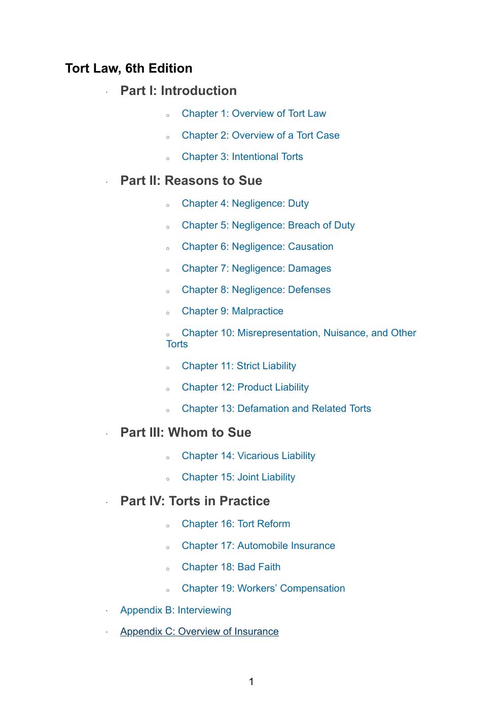 Preview page 2 of Tort Law 6th Edition By J Stanley Edwards, JD