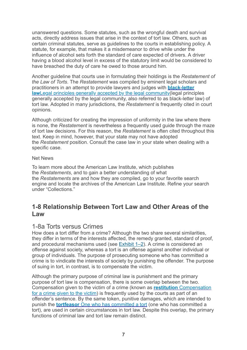Preview page 8 of Tort Law 6th Edition By J Stanley Edwards, JD